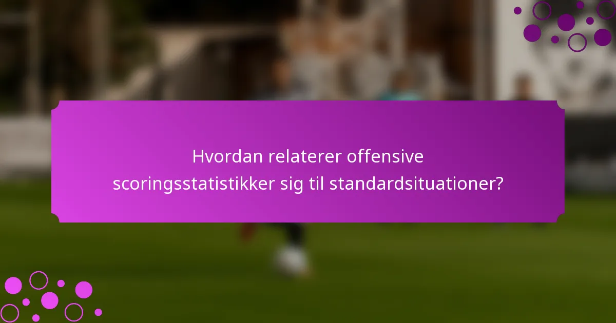 Hvordan relaterer offensive scoringsstatistikker sig til standardsituationer?